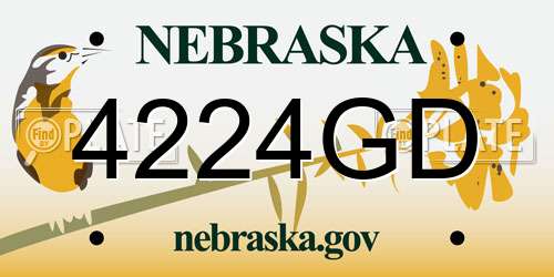 4224GD Nebraska License Plate