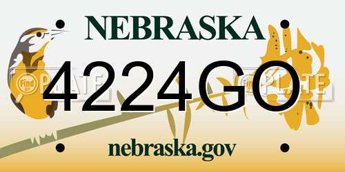 4224GO Nebraska License Plate
