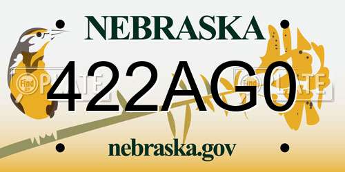 422AG0 Nebraska License Plate