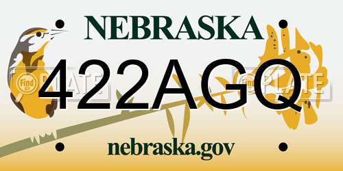 422AGQ Nebraska License Plate