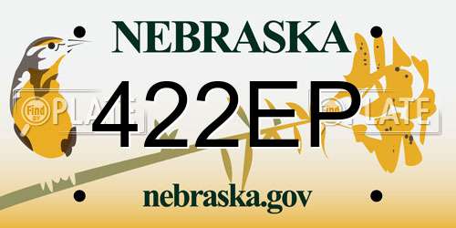 422EP Nebraska License Plate