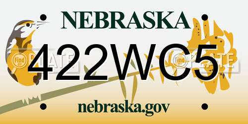 422WC5 Nebraska License Plate