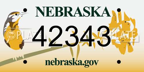 42343 Nebraska License Plate