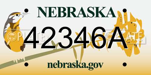 42346A Nebraska License Plate