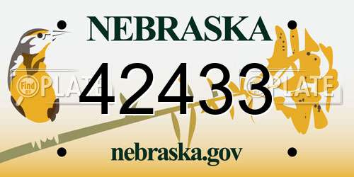 42433 Nebraska License Plate