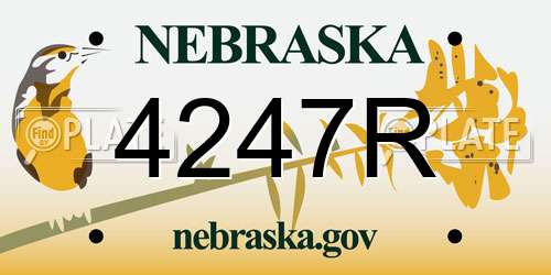 4247R Nebraska License Plate