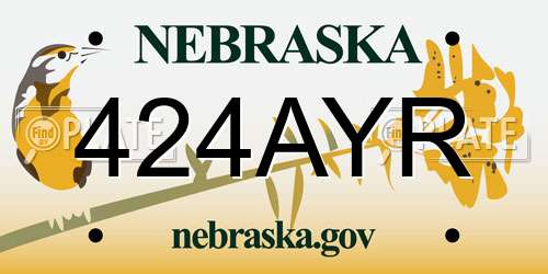 424AYR Nebraska License Plate