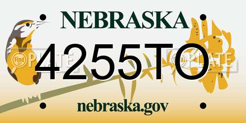 4255TO Nebraska License Plate