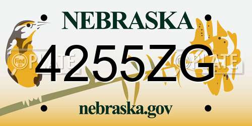 4255ZG Nebraska License Plate