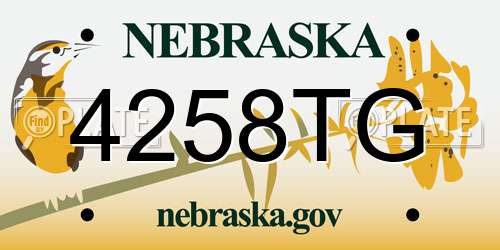 4258TG Nebraska License Plate