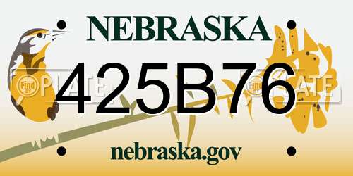 425B76 Nebraska License Plate