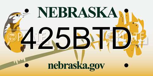 425BTD Nebraska License Plate