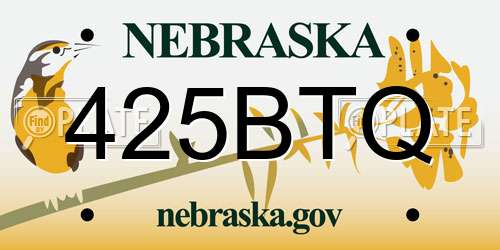 425BTQ Nebraska License Plate