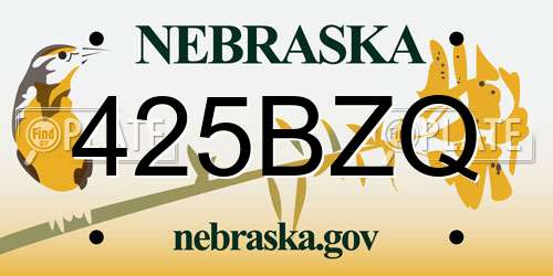 425BZQ Nebraska License Plate