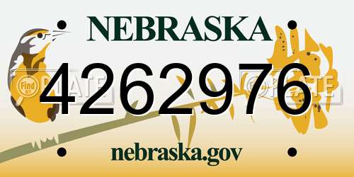 4262976 Nebraska License Plate