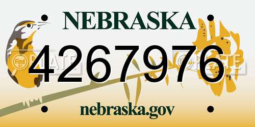 4267976 Nebraska License Plate