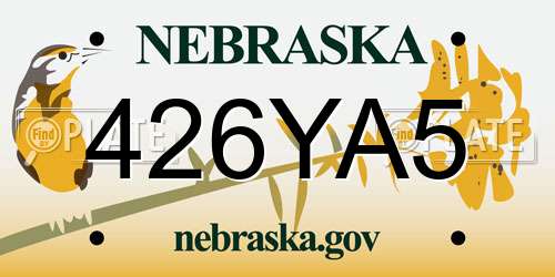 426YA5 Nebraska License Plate