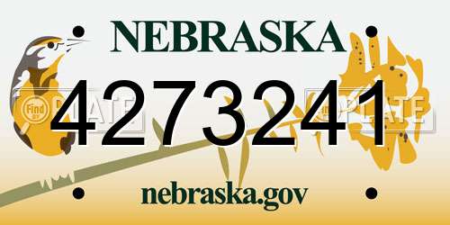 4273241 Nebraska License Plate