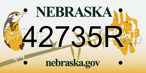 42735R Nebraska License Plate