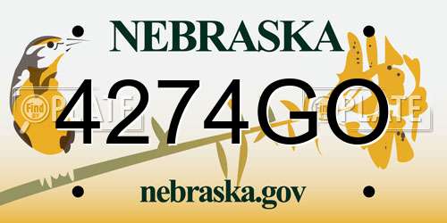 4274GO Nebraska License Plate
