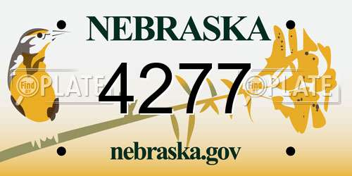 4277 Nebraska License Plate