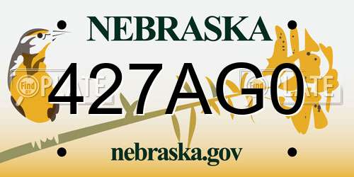 427AG0 Nebraska License Plate