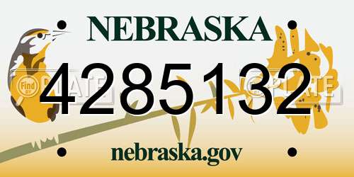4285132 Nebraska License Plate