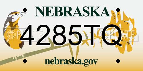 4285TQ Nebraska License Plate
