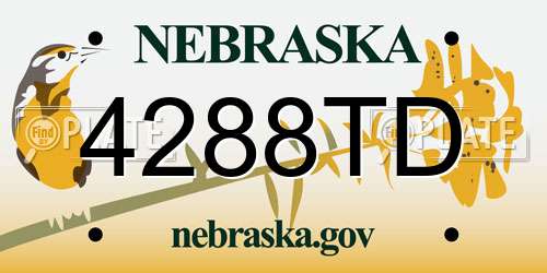4288TD Nebraska License Plate