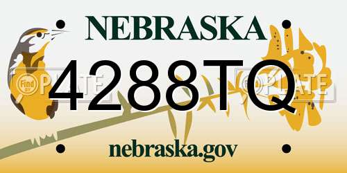 4288TQ Nebraska License Plate