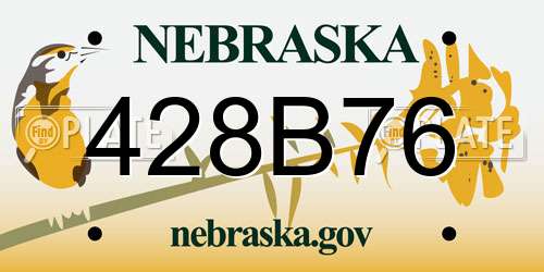 428B76 Nebraska License Plate