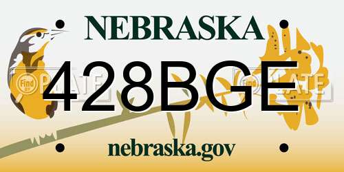 428BGE Nebraska License Plate