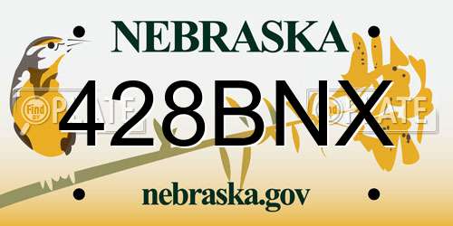 428BNX Nebraska License Plate