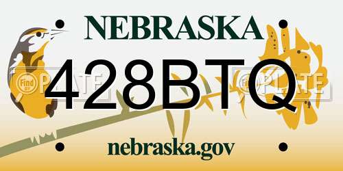428BTQ Nebraska License Plate