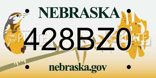 428BZ0 Nebraska License Plate