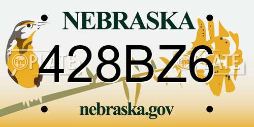 428BZ6 Nebraska License Plate