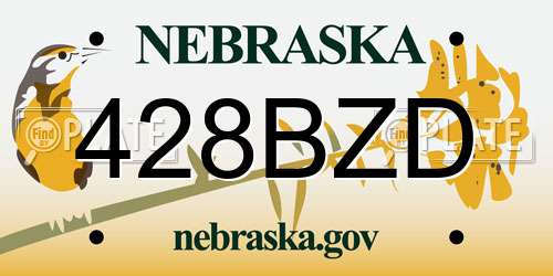 428BZD Nebraska License Plate