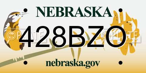 428BZO Nebraska License Plate