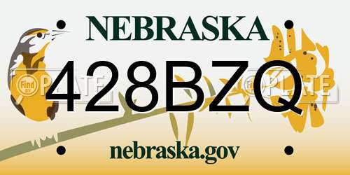 428BZQ Nebraska License Plate