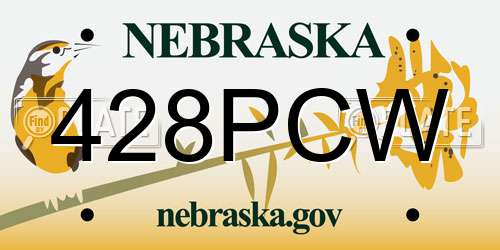 428PCW Nebraska License Plate