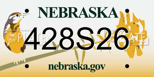 428S26 Nebraska License Plate