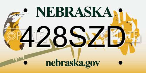 428SZD Nebraska License Plate