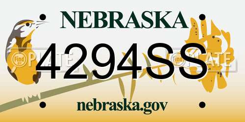 4294SS Nebraska License Plate