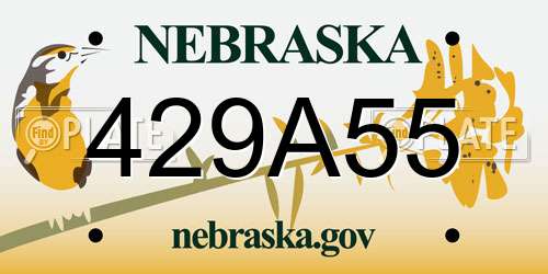 429A55 Nebraska License Plate