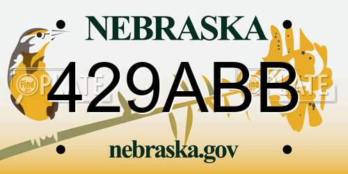 429ABB Nebraska License Plate