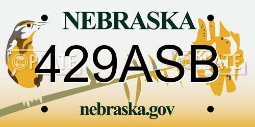 429ASB Nebraska License Plate