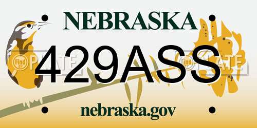 429ASS Nebraska License Plate