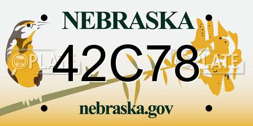 42C78 Nebraska License Plate