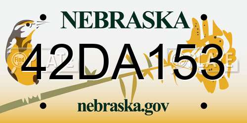 42DA153 Nebraska License Plate