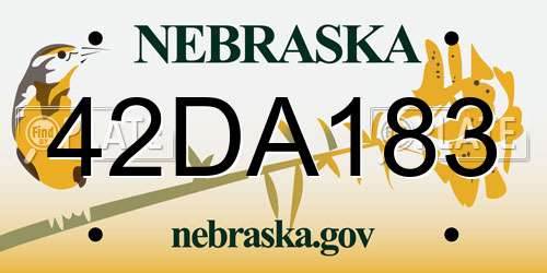 42DA183 Nebraska License Plate